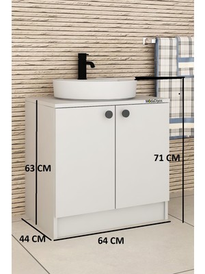 Modadiyos Rodelisa Lavabo Altı Dolap !00 % Mdf Çanak Lavabo Uyumlu - Banyo Dolabı