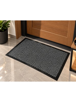 As Floor Richmond  50X80 cm Iç Mekân Kapı Önü Paspası Gri-Siyah