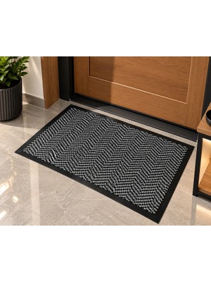 As Floor Richmond  50X80 cm Iç Mekân Kapı Önü Paspası Gri-Siyah