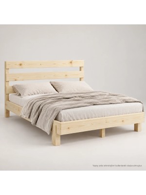 Renazzo Mobilya Renazzo Natura New Masif Ahşap Karyola Natürel 90X200