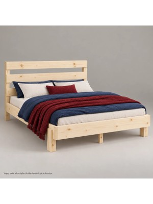 Renazzo Mobilya Renazzo Natura New Masif Ahşap Karyola Vernik 90X200
