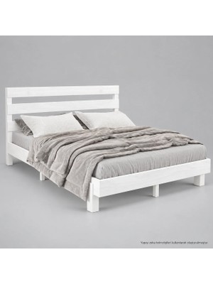 Renazzo Mobilya Renazzo Natura New Masif Ahşap Karyola Beyaz 90X200