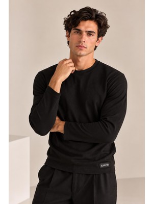 Alexander Gardi Bisiklet Yaka Ince Fitilli Basic Sweatshirt