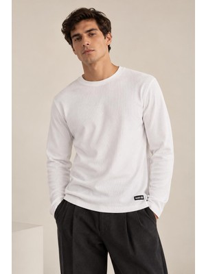 Alexander Gardi Bisiklet Yaka Ince Fitilli Basic Sweatshirt