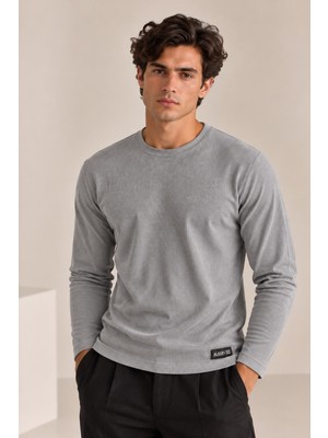 Alexander Gardi Bisiklet Yaka Ince Fitilli Basic Sweatshirt