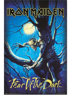 Erik Iron Maiden Fear Of The Dark Poster - 35.8 x 24.2 Inç - Shipped Roll-Up - Havalı Poster - Sanat Posteri - Poster ve Baskılar - Duvar Posteri