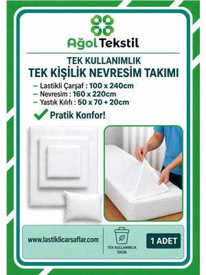 Kullanımlık Tek Kişilik Nevresim Takımı | Pratik Uyku Konforu | Seyahat, Misafir, Otel Kullanımı Için | Tek Kişilik