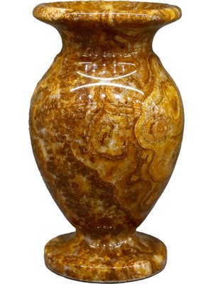 Doğal Taş Küp Vazo – 12 cm Dekoratif El Yapımı Ürün