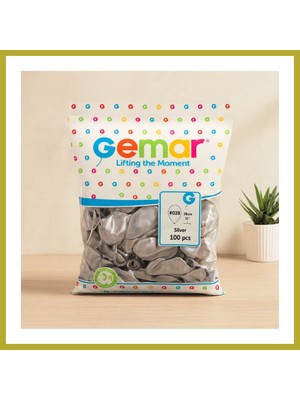 Bezos Metalik Gümüş Balon 11'' (28 Cm) - 100'LÜ Bcks