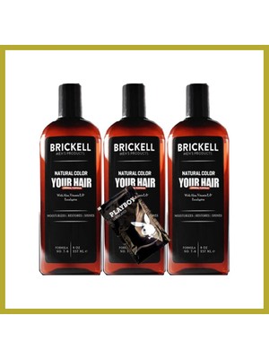 Bezos Brickell Anti-White ASLKO2:0336 Erkeklere Özel 3ADET Beyaz Saç Sakal Bakım Şampuanı 237 ml + Yanında Jel Bcks