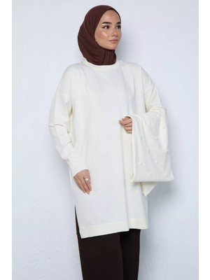 Julude Gülseli Kadın Atkı Kombinli Tesettür Triko Tunik P-00023681