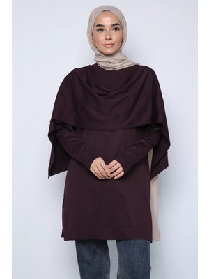 Julude Gülseli Kadın Atkı Kombinli Tesettür Triko Tunik P-00023681