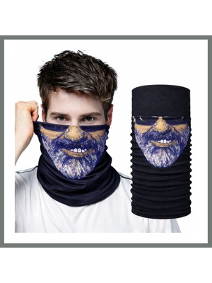 Bezos Sakallı Yüz Desenli Baf Buff ? Çok Amaçlı Boyunluk & Maske 1 No Mmbz