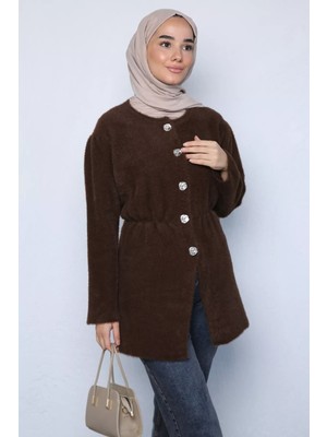 Julude Gülseli Bel Büzgülü Tesettür Triko Ceket P-00023622