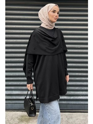Julude Gülseli Kadın Atkı Kombinli Tesettür Triko Tunik P-00023681