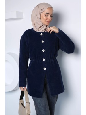 Julude Gülseli Bel Büzgülü Tesettür Triko Ceket P-00023622