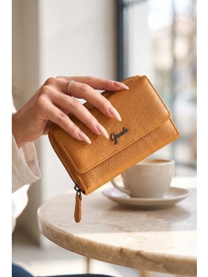 Grande 2754 Siyah Detay  Deri Kadın Cüzdan Kartlık Clutch