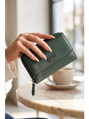 Grande 2754 Siyah Detay  Deri Kadın Cüzdan Kartlık Clutch