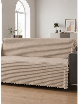 Bella Home 175X215 cm Çizgili Koltuk Örtüsü | Yumuşak Dokulu | Zarif ve Şık Tasarım