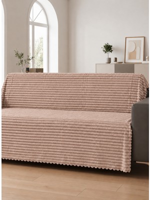 Bella Home 175X215 cm Çizgili Koltuk Örtüsü | Yumuşak Dokulu | Zarif ve Şık Tasarım