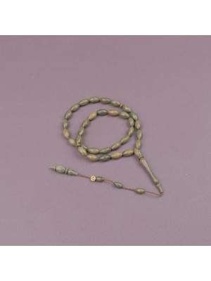 Lapisdo Yeşil Plesenk Ağacı Usta Işi Imzalı Beyzi Kesim 6.5X12MM Tesbih