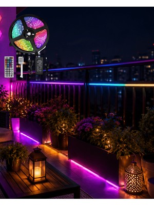 LED Strip Rgb 5 Metre Çok Renkli Kumandalı Şerit LED Işık Seti