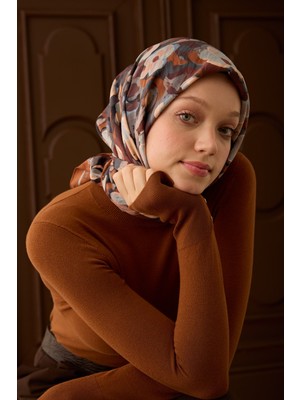 Silk Home Kadın Kiremit Çiçekli Desen Velora Eşarp 161044-03