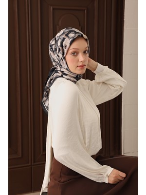 Silk Home Kadın Siyah Çiçekli Desen Velora Eşarp 161044-13