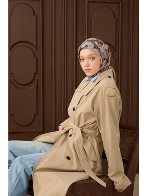 Silk Home Kadın Bej Çiçekli Desen Velora Eşarp 161044-18