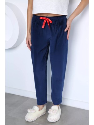 Gülseli Kadın Bel Lastikli Düz Renk Kadife Pijama Altı P-00023410