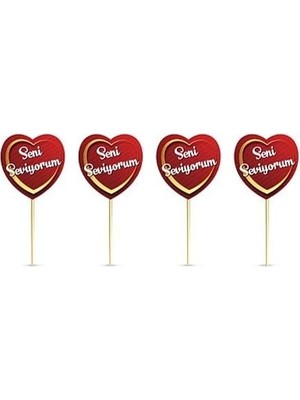 Benim Marifetlerim - Seni Seviyorum Baskılı Pasta Kürdanı 20 Adet