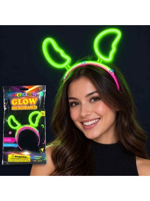 Shoppingfestr Glow Neon Işıklı Ay Şekilli Yeşil Glow Taç
