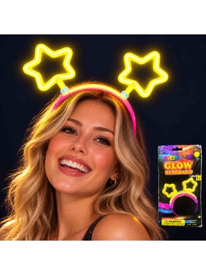 Shoppingfestr Glow Neon Işıklı Sarı Yıldız Glow Taç