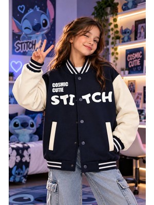 Butik Stıch Baskılı 3 Iplik/şardonlu-Oversize Kalıp Kolej&bomber Ceket