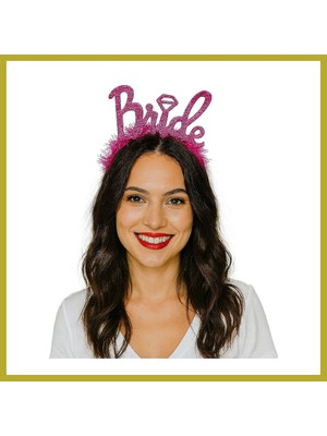 Bezos Fuşya Renk Bekarlığa Veda Italik Yazı Alyanslı Bride Taç Bcks