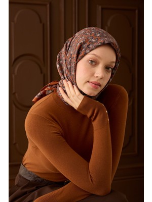 Silk Home Kadın Kiremit Çiçekli Desen Velora Eşarp 161045-01