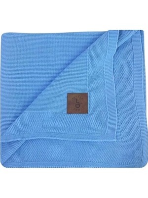 Lttle Dedi Dua Yumuşak Örme Bebek Battaniyesi, Oeko-Tex 100 Sertifikalı - Hipoalerjenik ve Isı Düzenleyici - Lüks Konfor, Nefes Alabilen Yapılı Çocuk Örtüsü, Mavi 80X100 cm