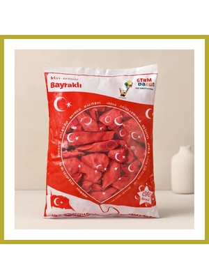 Bezos 12 Inç Bayraklı Lateks Balon - 100'LÜ Paket Bcks