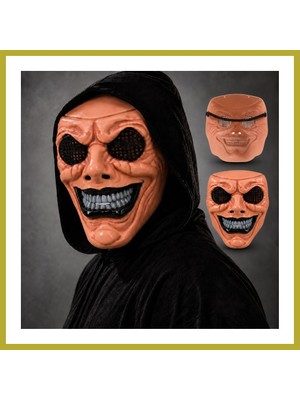 Bezos Siyah Ağız ve Beyaz Diş Detaylı File Gözlü Maske Bcks