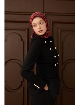 Silk Home Kadın Siyah Çiçekli Desen Velora Eşarp 161045-12