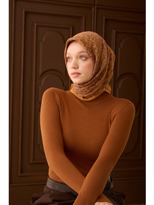 Silk Home Kadın Turuncu Çiçekli Desen Velora Eşarp 161045-23
