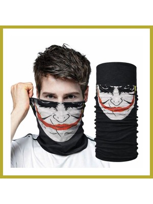 Bezos Joker Desenli Çok Amaçlı Buff ? Yüz, Boyun ve Bandana Maskesi 5 No Bcks