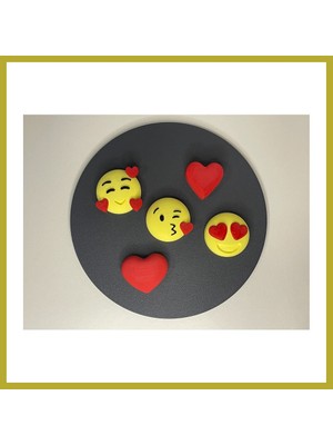 Bezos 3D Baskı 5li Emoji Magnet Seti - Eğlenceli Buzdolabı ve Pano Süsü Bcks