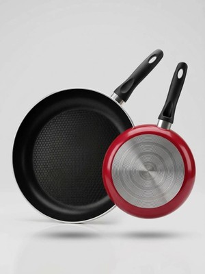 Timion Tava 28 cm Alüminyum Yapışmaz Tava Non Stick Kırmızı Tava Günlük Mutfak Kullanımı Için Ideal