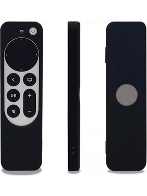 Kumanda — Apple Tv 4K 2021 ile Uyumlu Kılıf Silikon Koruma Koruma Kılıfı Tam Uyumlu Siyah (Siyah)