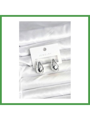 Soi Home Gümüş Renk Damla Küpe 24 mm Soı