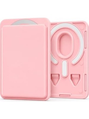 Pembe Magsafe Telefon Kartlığı, 2 Kart Kapasiteli Ince Manyetik Cüzdan