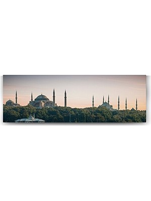 Istanbul Camileri Panoraması 90X30 cm Duvar Tablosu