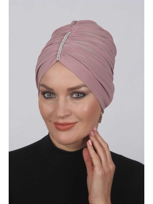 Mestore Büzgülü Taşlı Bone  Taş Rengi