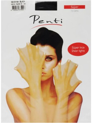 Penti Süper Ince Külotlu Çorap 15 Den 500 Siyah No:2 Size:m - 8 Adet